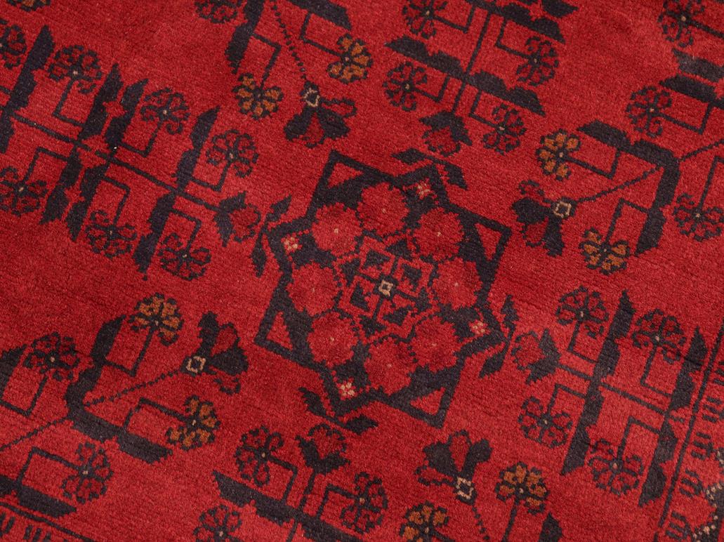 handmade Tribal Biljik Khal Muhammadi Drk. Red Drk. Blue Hand Knotted RECTANGLE 100% WOOL area rug 5x6