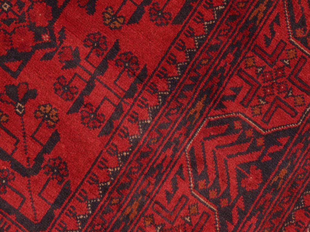 handmade Tribal Biljik Khal Muhammadi Drk. Red Drk. Blue Hand Knotted RECTANGLE 100% WOOL area rug 5x6