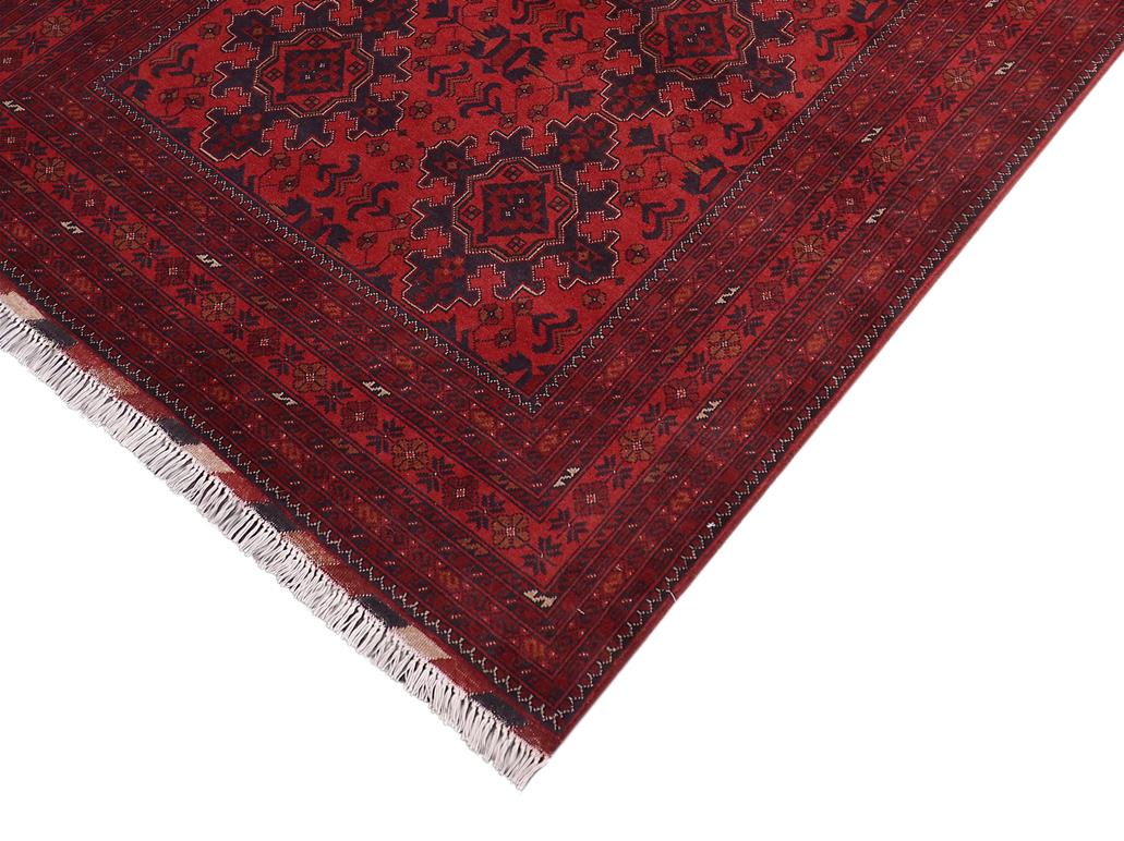 handmade Tribal Biljik Khal Muhammadi Red Blue Hand Knotted RECTANGLE 100% WOOL area rug 5x7