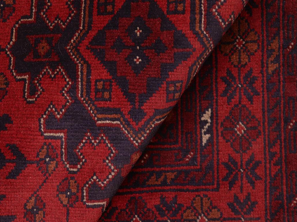 handmade Tribal Biljik Khal Muhammadi Red Blue Hand Knotted RECTANGLE 100% WOOL area rug 5x7