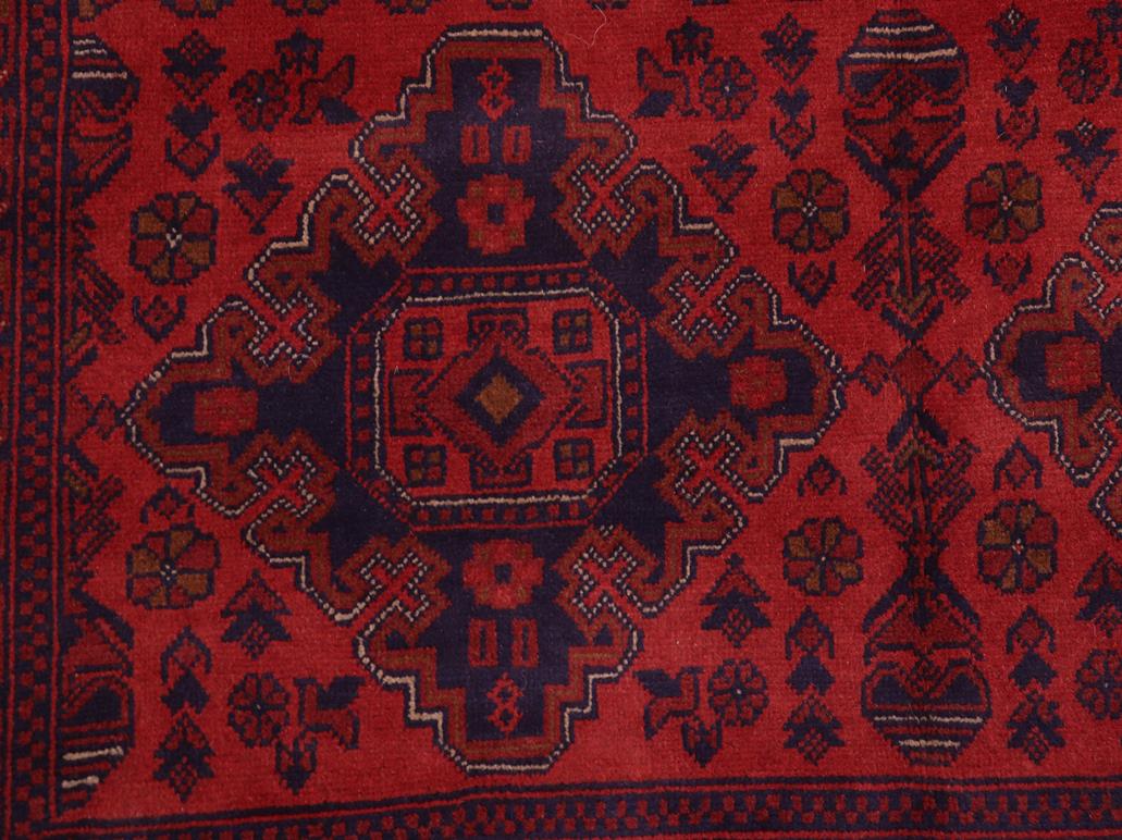 handmade Tribal Biljik Khal Muhammadi Red Blue Hand Knotted RECTANGLE 100% WOOL area rug 6x8