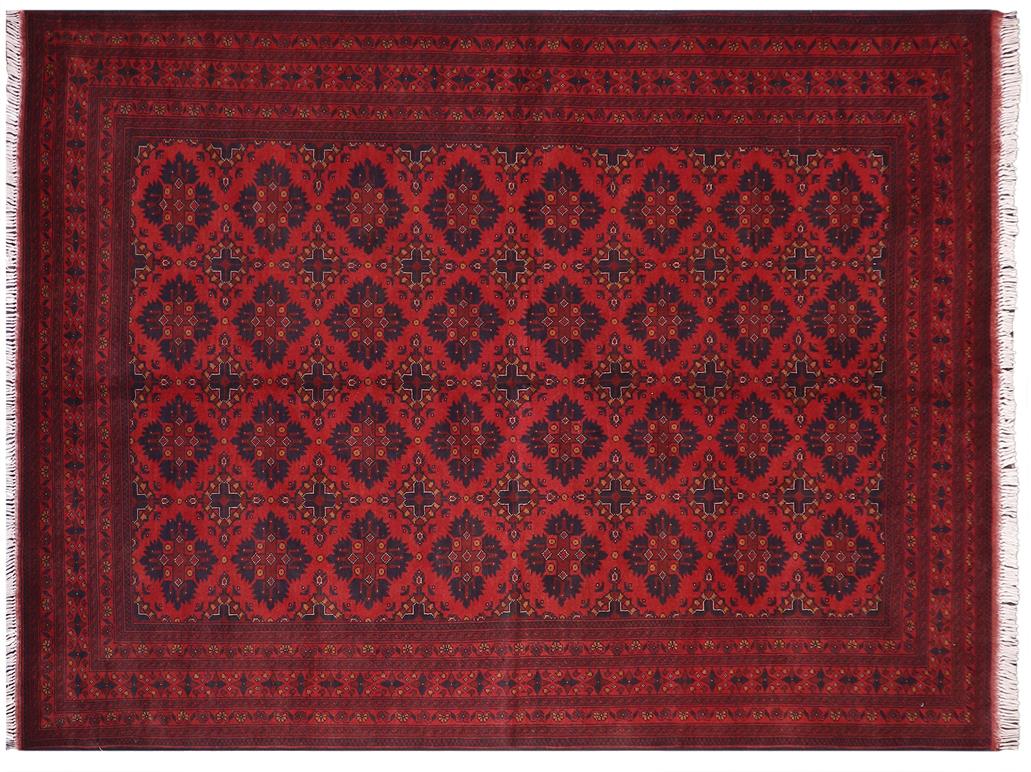 handmade Tribal Biljik Khal Muhammadi Red Blue Hand Knotted RECTANGLE 100% WOOL area rug 7x10