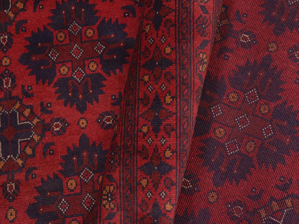 handmade Tribal Biljik Khal Muhammadi Red Blue Hand Knotted RECTANGLE 100% WOOL area rug 7x10