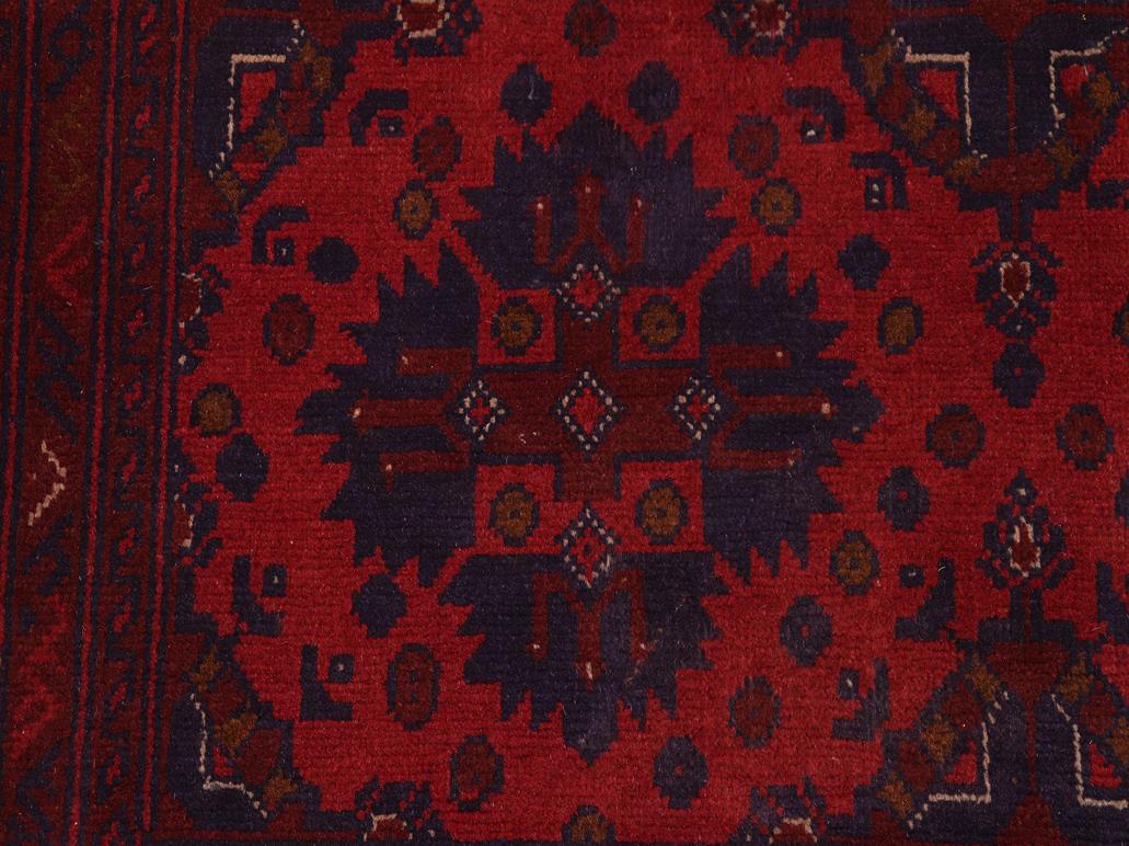 handmade Tribal Biljik Khal Muhammadi Red Blue Hand Knotted RECTANGLE 100% WOOL area rug 4x6