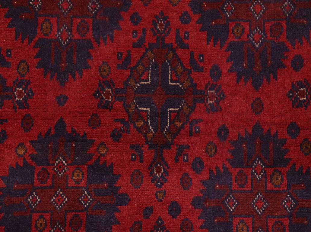 handmade Tribal Biljik Khal Muhammadi Red Blue Hand Knotted RECTANGLE 100% WOOL area rug 4x6