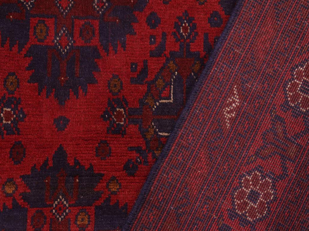 handmade Tribal Biljik Khal Muhammadi Red Blue Hand Knotted RECTANGLE 100% WOOL area rug 4x6