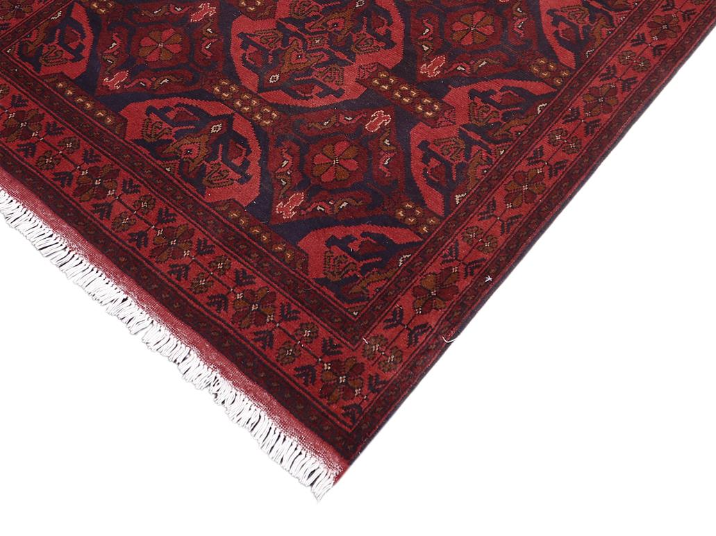 handmade Tribal Biljik Khal Muhammadi Red Blue Hand Knotted RECTANGLE 100% WOOL area rug 4x5