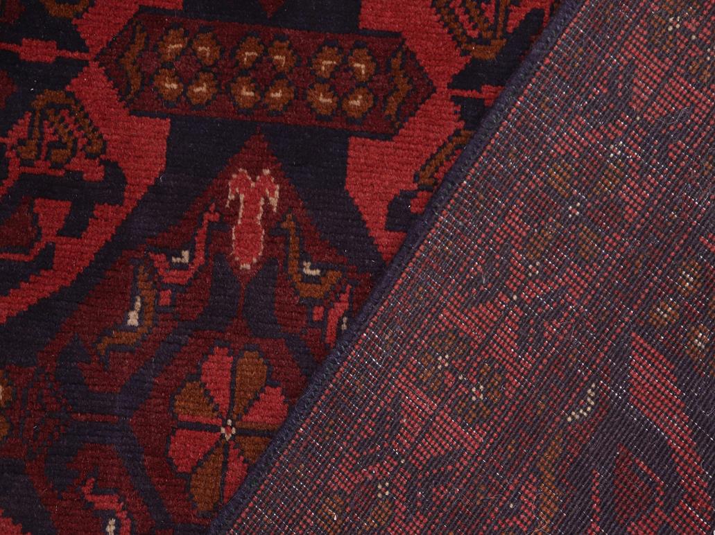 handmade Tribal Biljik Khal Muhammadi Red Blue Hand Knotted RECTANGLE 100% WOOL area rug 4x5