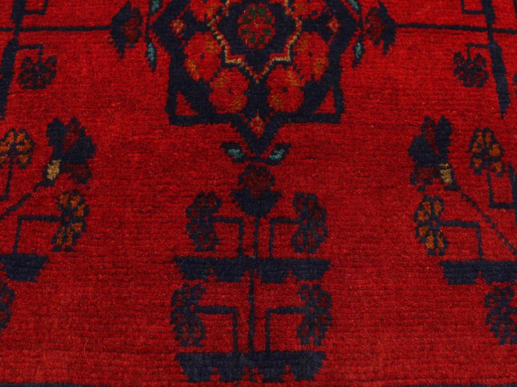 handmade Tribal Biljik Khal Muhammadi Red Blue Hand Knotted RECTANGLE 100% WOOL area rug 3x4