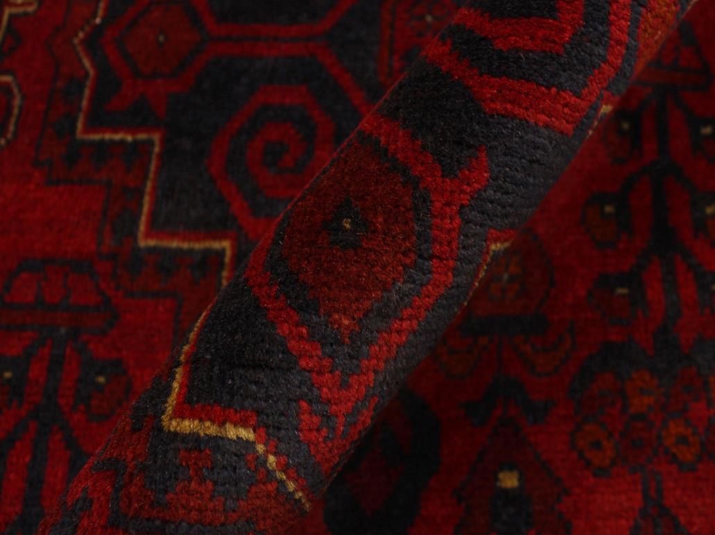 handmade Tribal Biljik Khal Muhammadi Red Blue Hand Knotted RECTANGLE 100% WOOL area rug 3x5