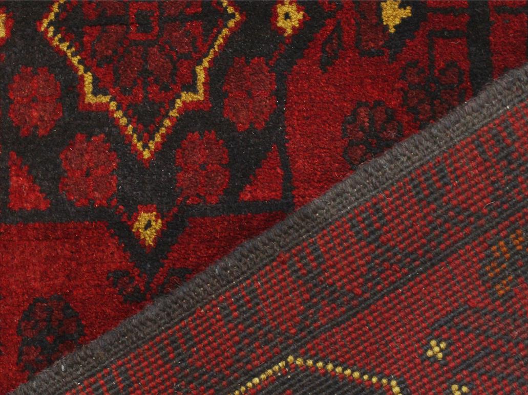 handmade Tribal Biljik Khal Muhammadi Red Blue Hand Knotted RECTANGLE 100% WOOL area rug 3x4