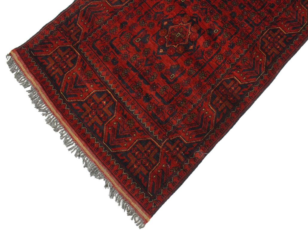 handmade Tribal Biljik Khal Muhammadi Red Blue Hand Knotted RUNNER 100% WOOL Runner 3x9
