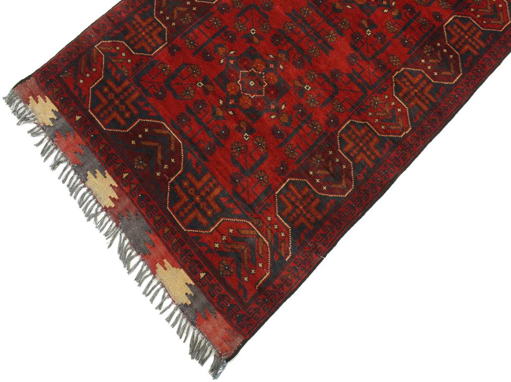 handmade Tribal Biljik Khal Muhammadi Red Blue Hand Knotted RUNNER 100% WOOL Runner 3x9