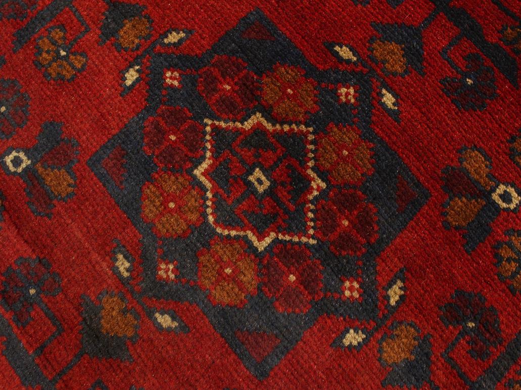 handmade Tribal Biljik Khal Muhammadi Red Blue Hand Knotted RUNNER 100% WOOL Runner 3x9