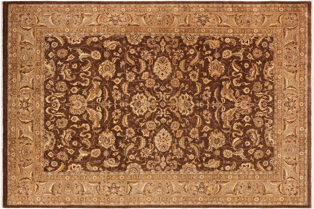 handmade Traditional Kafkaz Chobi Ziegler Brown Beige Hand Knotted RECTANGLE 100% WOOL area rug 10 x 13