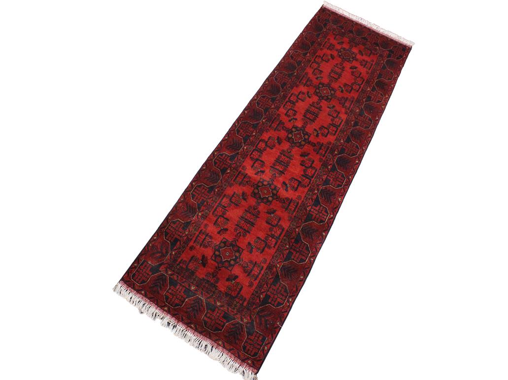 handmade Tribal Biljik Khal Muhammadi Red Blue Hand Knotted RUNNER 100% WOOL Runner 3x9