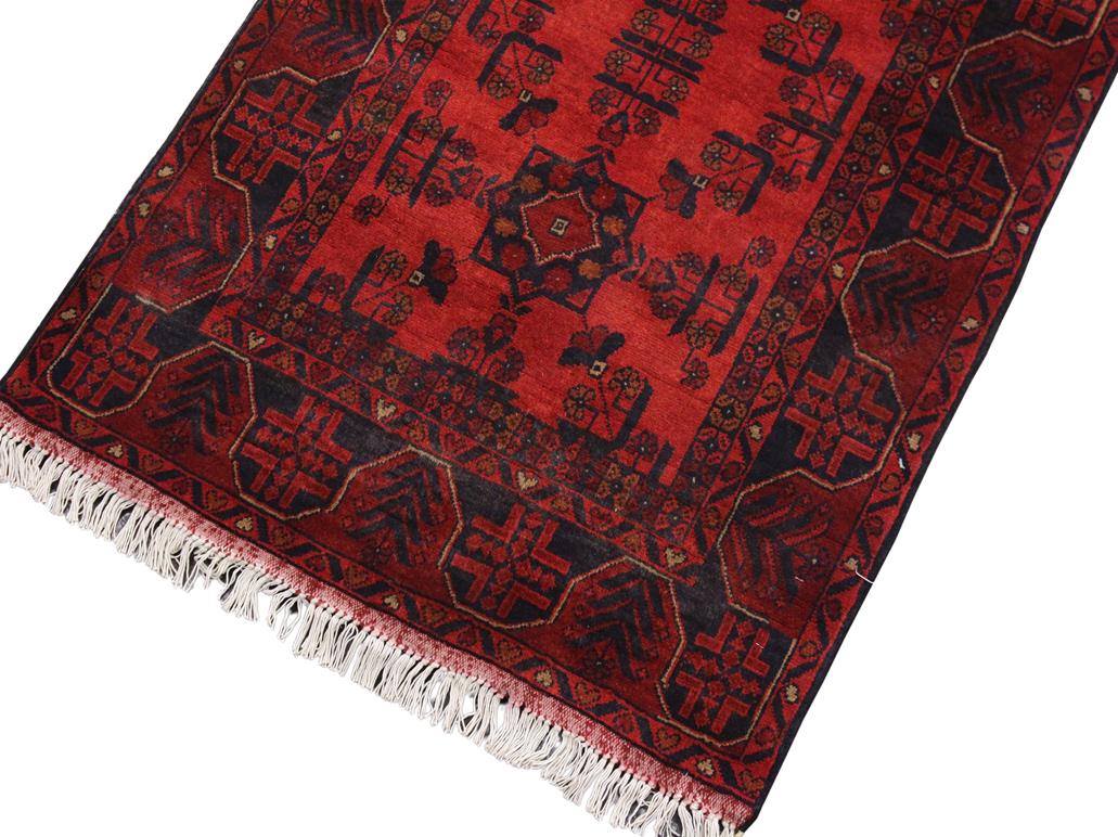 handmade Tribal Biljik Khal Muhammadi Red Blue Hand Knotted RUNNER 100% WOOL Runner 3x9