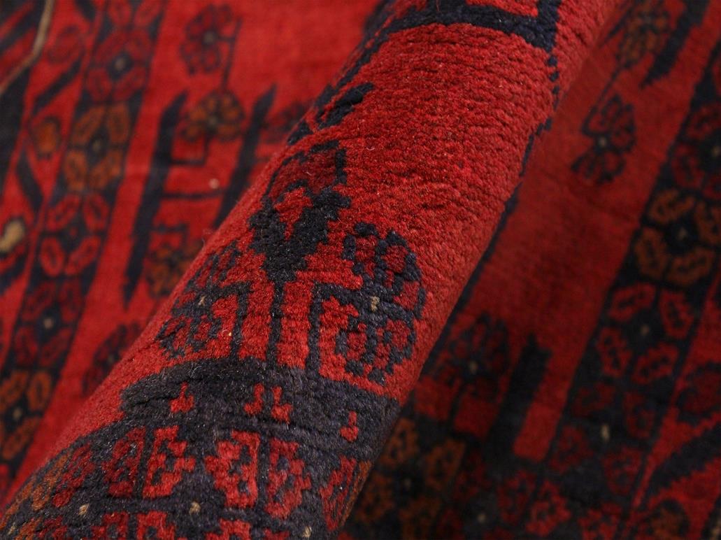 handmade Tribal Biljik Khal Muhammadi Red Blue Hand Knotted RUNNER 100% WOOL Runner 3x9