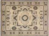 handmade Geometric Mamluk Gray Black Hand Knotted RECTANGLE 100% WOOL area rug 9x12