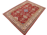 handmade Geometric Super Kazak Red Beige Hand Knotted RECTANGLE 100% WOOL area rug 9x12