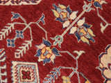 handmade Geometric Super Kazak Red Beige Hand Knotted RECTANGLE 100% WOOL area rug 9x12