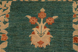 handmade Transitional Kafkaz Chobi Ziegler Green Tan Hand Knotted RECTANGLE 100% WOOL area rug 10 x 14