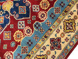 handmade Geometric Kazak Red Beige Hand Knotted RECTANGLE 100% WOOL area rug 6x9