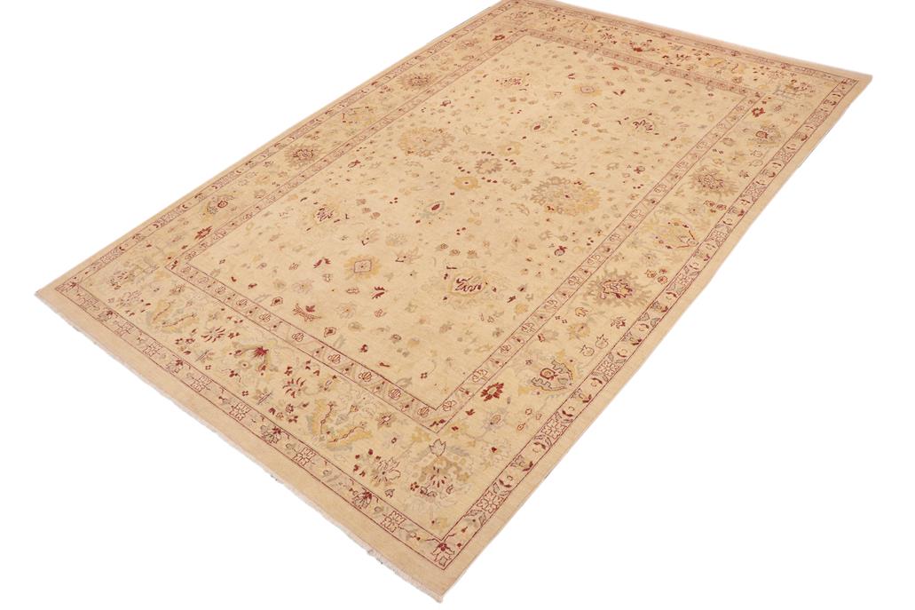 handmade Traditional Kafkaz Chobi Ziegler Beige Gold Hand Knotted RECTANGLE 100% WOOL area rug 10 x 15