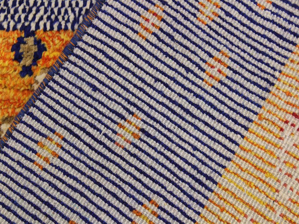 handmade Modern Moroccan Rust Blue Hand Knotted RECTANGLE 100% WOOL area rug 9x12