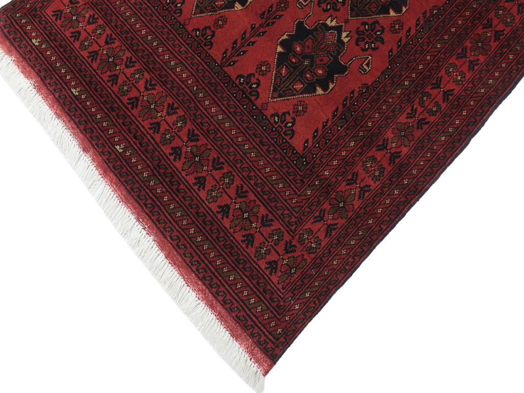 handmade Tribal Biljik Khal Muhammadi Red Black Hand Knotted RECTANGLE 100% WOOL area rug 3x5