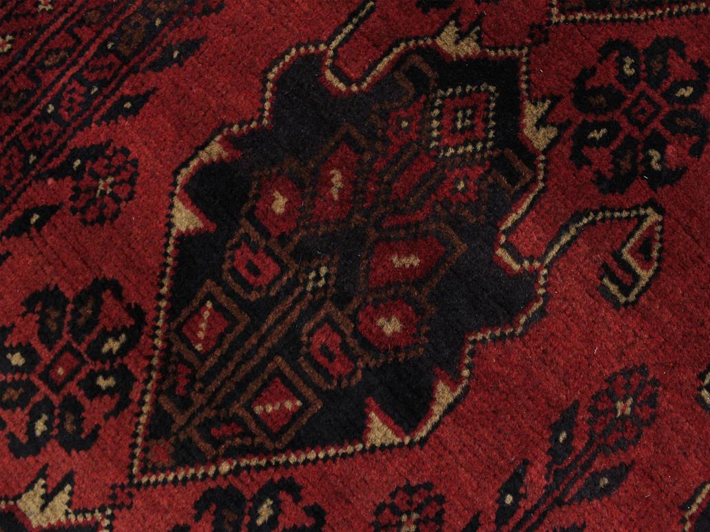 handmade Tribal Biljik Khal Muhammadi Red Black Hand Knotted RECTANGLE 100% WOOL area rug 3x5