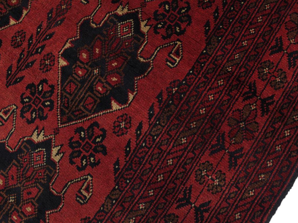 handmade Tribal Biljik Khal Muhammadi Red Black Hand Knotted RECTANGLE 100% WOOL area rug 3x5