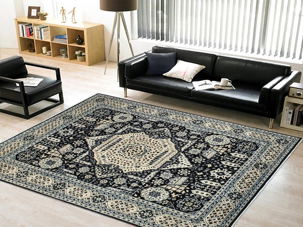 handmade Geometric Mamluk Black Beige Hand Knotted RECTANGLE 100% WOOL area rug 9x12