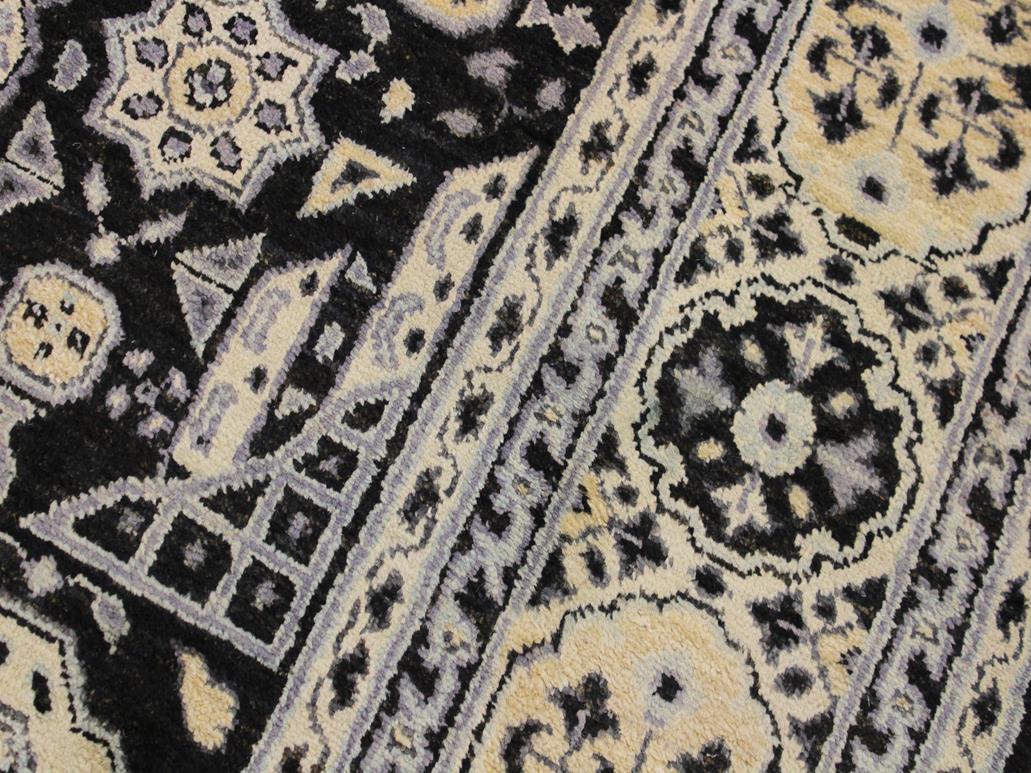 handmade Geometric Mamluk Black Beige Hand Knotted RECTANGLE 100% WOOL area rug 9x12