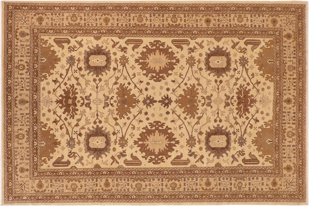 handmade Traditional Kafkaz Chobi Ziegler Beige Tan Hand Knotted RECTANGLE 100% WOOL area rug 10 x 14