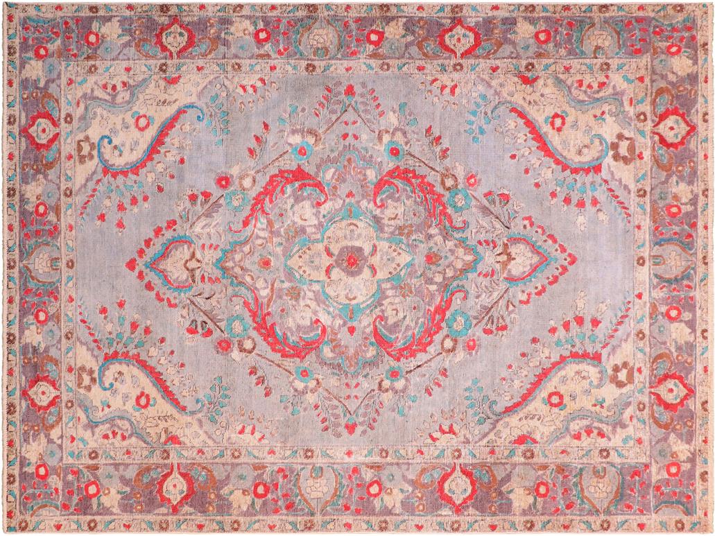 handmade Vintage Blue Purple Hand Knotted RECTANGLE 100% WOOL area rug 6x9