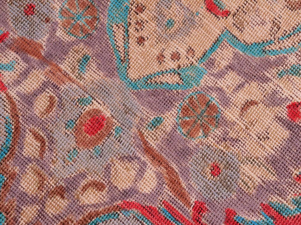 handmade Vintage Blue Purple Hand Knotted RECTANGLE 100% WOOL area rug 6x9