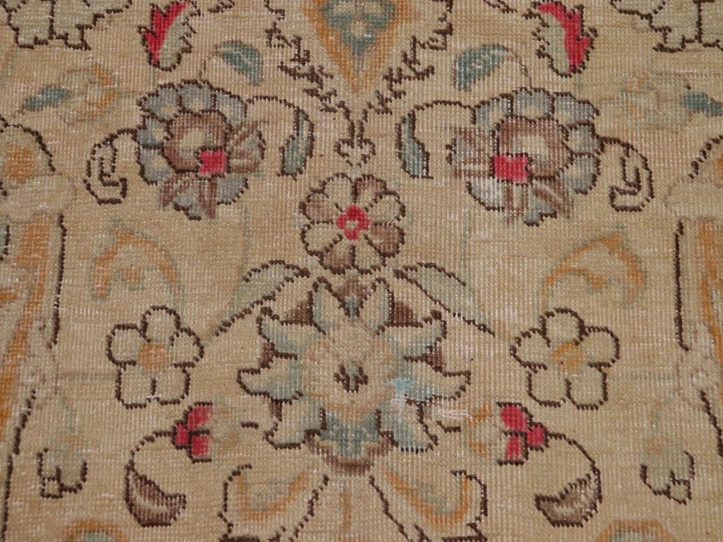 handmade Vintage Beige Pink Hand Knotted RECTANGLE 100% WOOL area rug 9x11