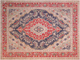 Vintage Antique Darci Blue/Red Wool Rug - 7'10'' x 10'8''