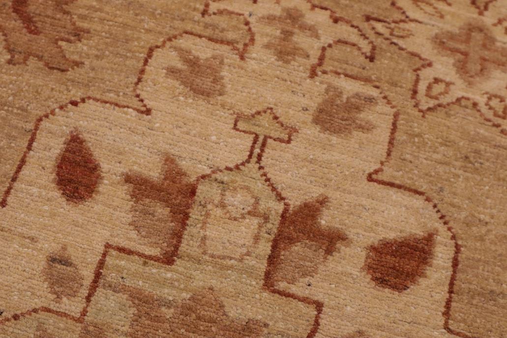 handmade Traditional Kafkaz Chobi Ziegler Tan Brown Hand Knotted RECTANGLE 100% WOOL area rug 10 x 14