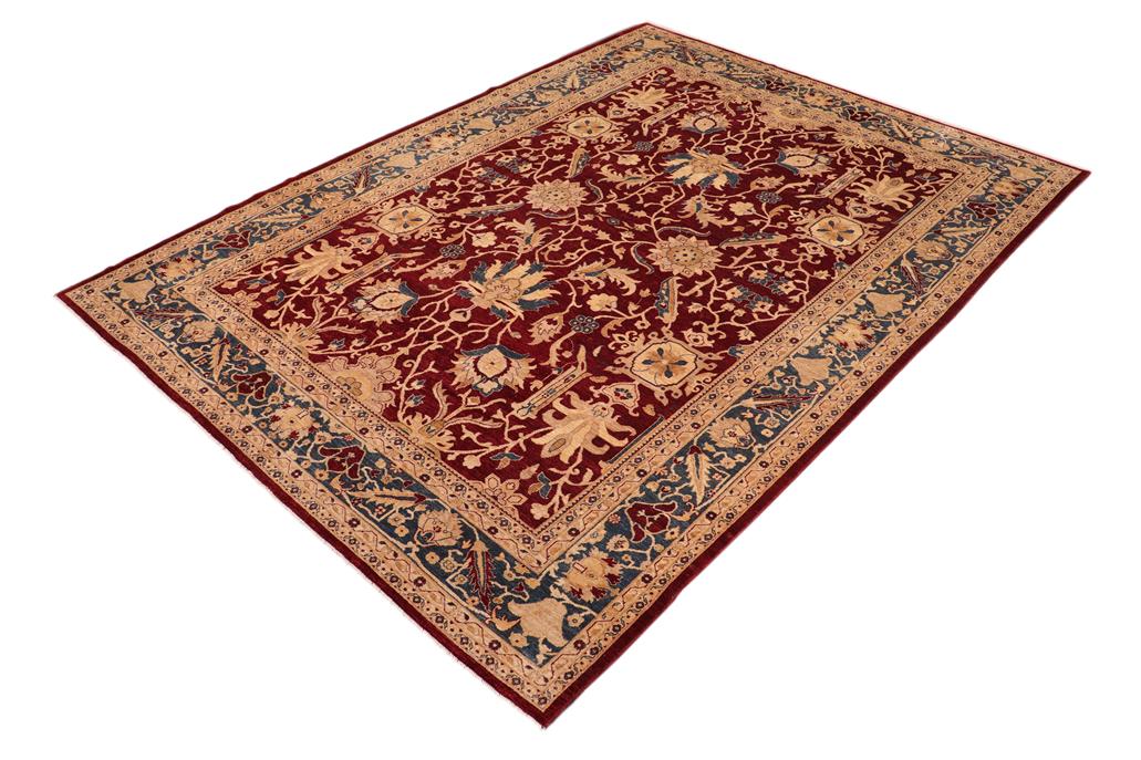 handmade Traditional Kafkaz Chobi Ziegler Red Blue Hand Knotted RECTANGLE 100% WOOL area rug 10 x 14