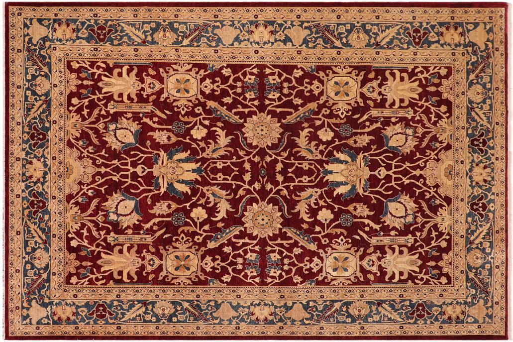 handmade Traditional Kafkaz Chobi Ziegler Red Blue Hand Knotted RECTANGLE 100% WOOL area rug 10 x 14
