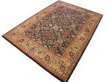 handmade Traditional Agra Tabriz Blue Tan Hand Knotted RECTANGLE 100% WOOL area rug 10x14