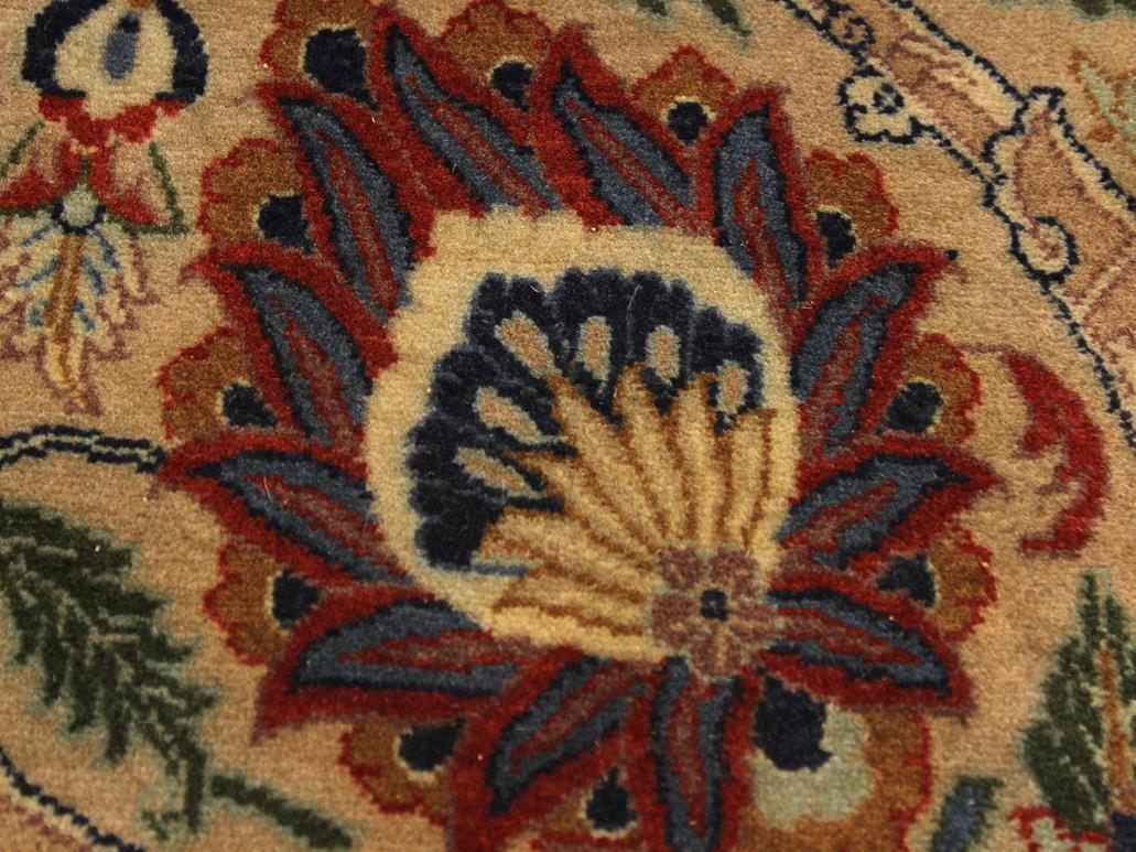 handmade Traditional Agra Tabriz Blue Tan Hand Knotted RECTANGLE 100% WOOL area rug 10x14