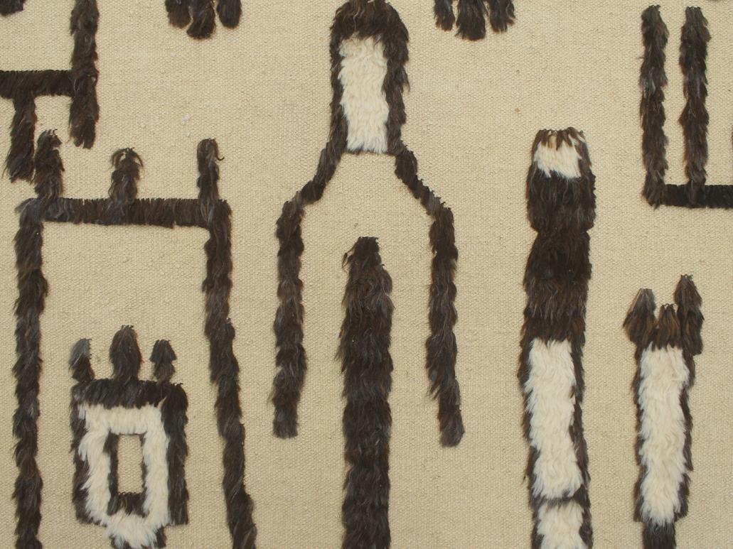 handmade Modern Moroccan Beige Brown Hand-Woven RECTANGLE 100% WOOL area rug 4 x 6