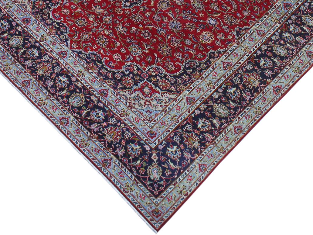 handmade Medallion, Traditional Kashan Red Purple Hand Knotted RECTANGLE 100% WOOL area rug 10x14