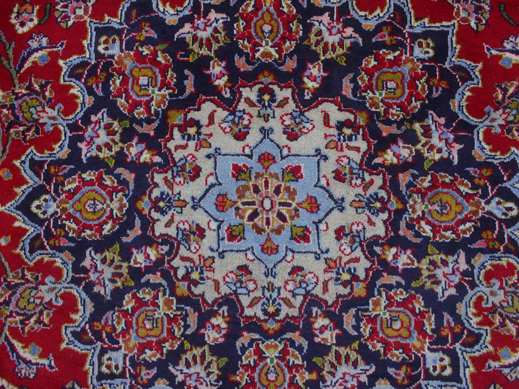 handmade Medallion, Traditional Kashan Red Purple Hand Knotted RECTANGLE 100% WOOL area rug 10x14