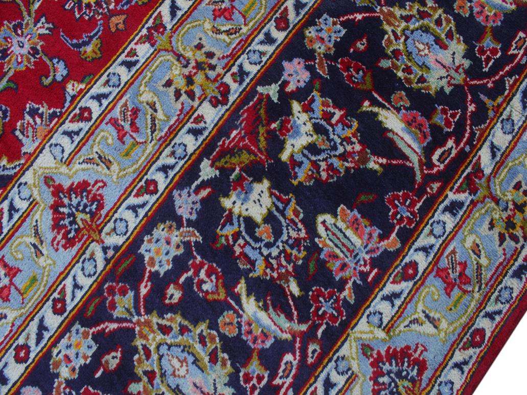 handmade Medallion, Traditional Kashan Red Purple Hand Knotted RECTANGLE 100% WOOL area rug 10x14