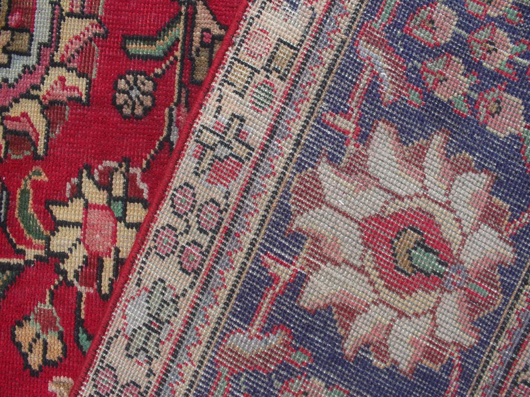 handmade Traditional Tabriz Red Purple Hand Knotted RECTANGLE 100% WOOL area rug 10x13