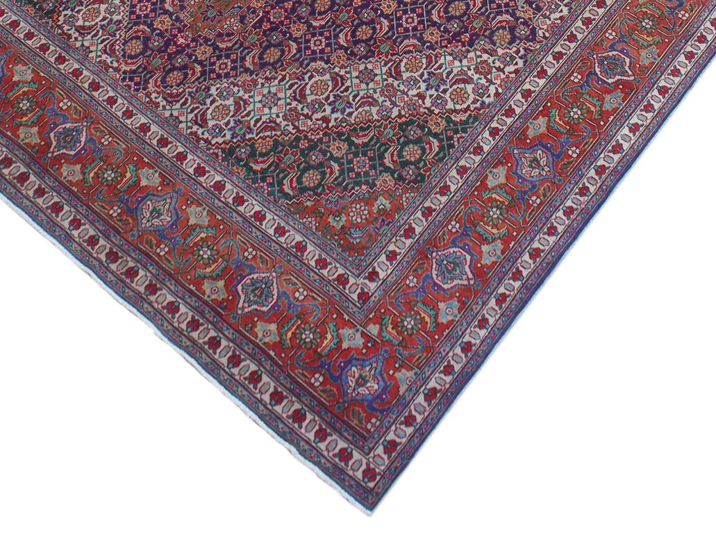 handmade Medallion, Traditional Tabriz Mahi Purple Rust Hand Knotted RECTANGLE 100% WOOL area rug 10x13